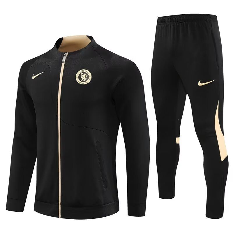 AAA Quality Chelsea 23/24 Tracksuit - Black/Golden